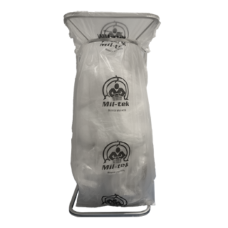 Cadre Mil-tek en métal avec sac perforé transparent de 240 litres monté