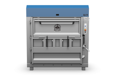 Presse à balles électrique E619 pour carton et plastique, vue de face