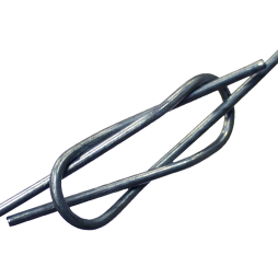 Gros plan sur un fil d'acier EasyLoop H501 avec boucle de liaison, utilisé pour le cerclage de balles