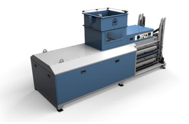 Presse à balles horizontale Mil-tek E819, vue latérale