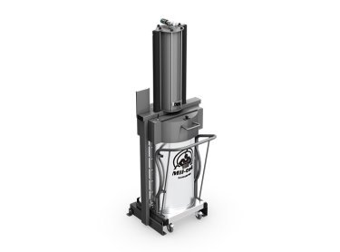 Presse à déchets Mil-tek XP100S pour déchets mélangés, vue latérale